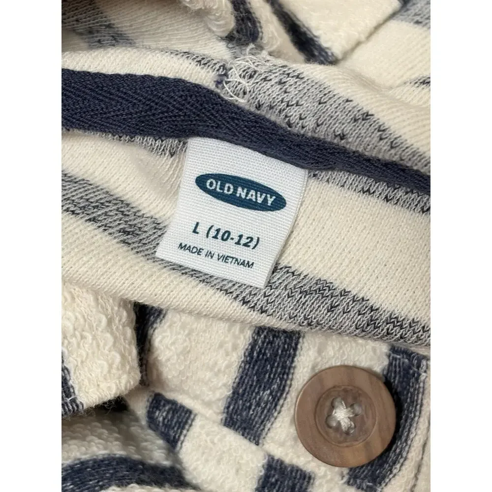 Old Navy Baja Beach Hoodie Striped‎ Youth Kids Size L 10-12 NWOT